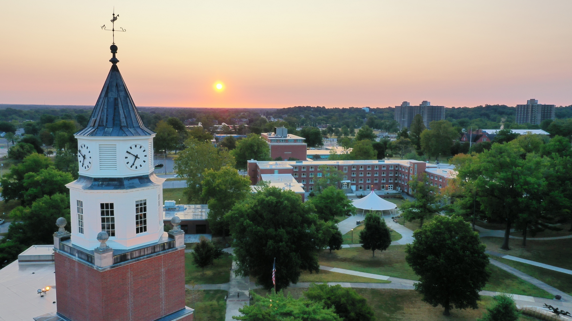 bird's eye view of Pulliam building