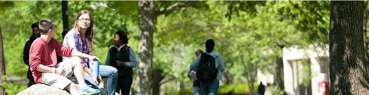 students on campus